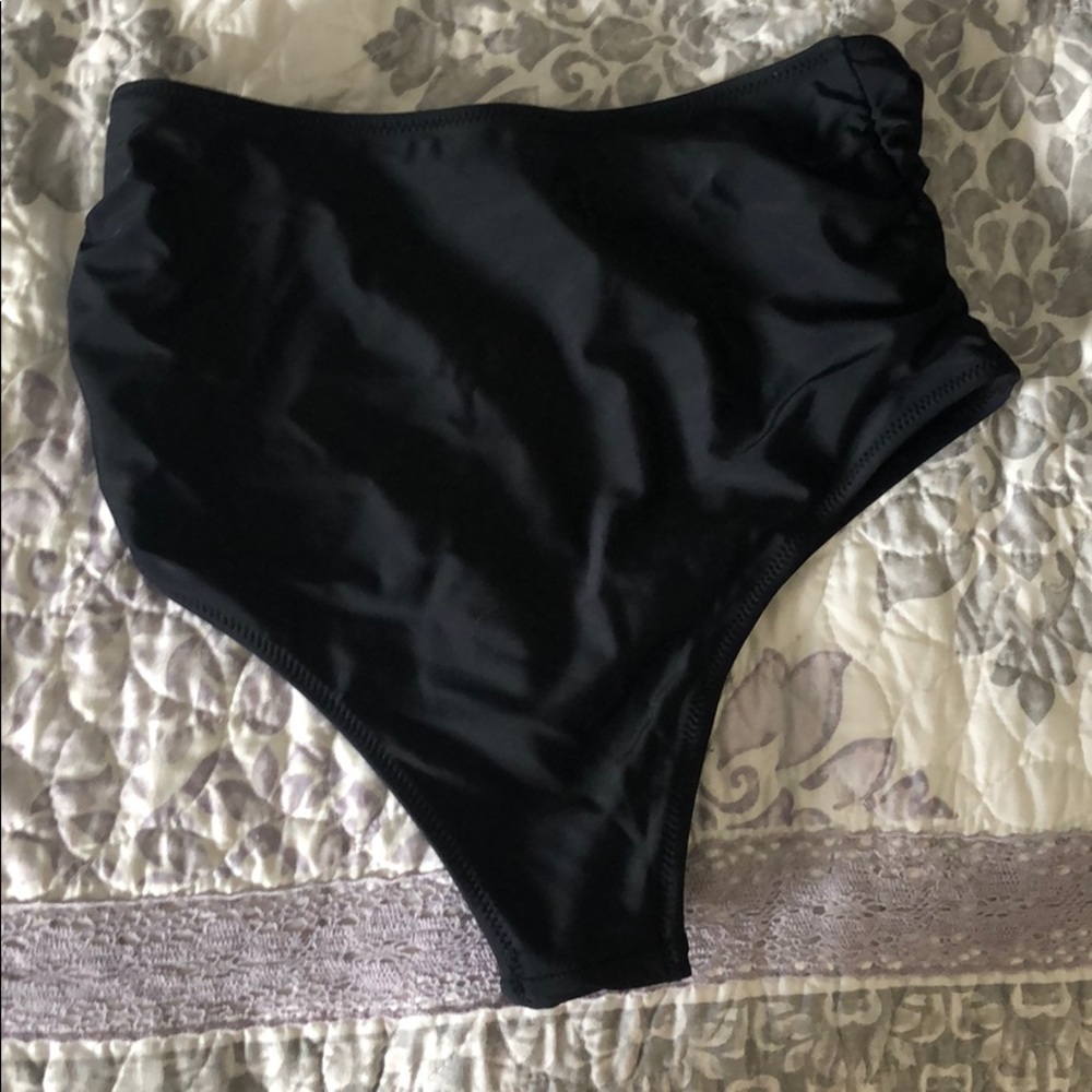 Black high waisted bikini bottoms